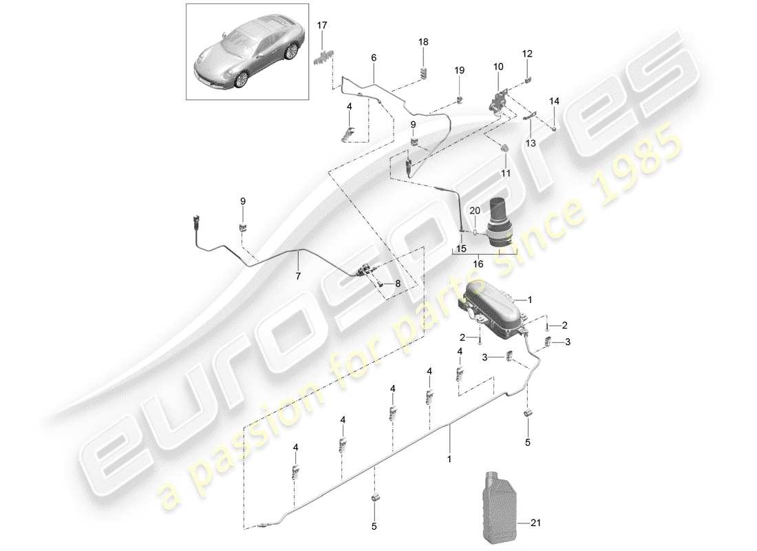 porsche 991 gen. 2 (2017) self levelling system parts diagram