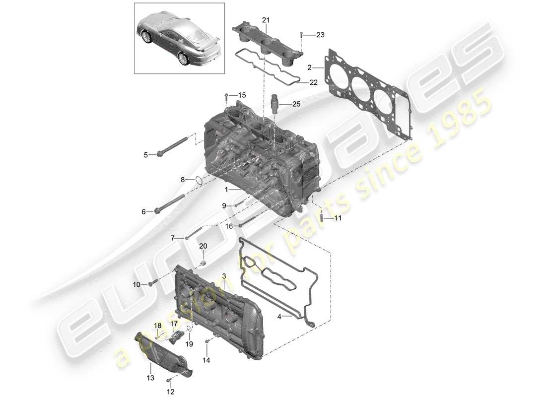 porsche 2017 (991-2 r/gt3/rs) cylinder head part diagram