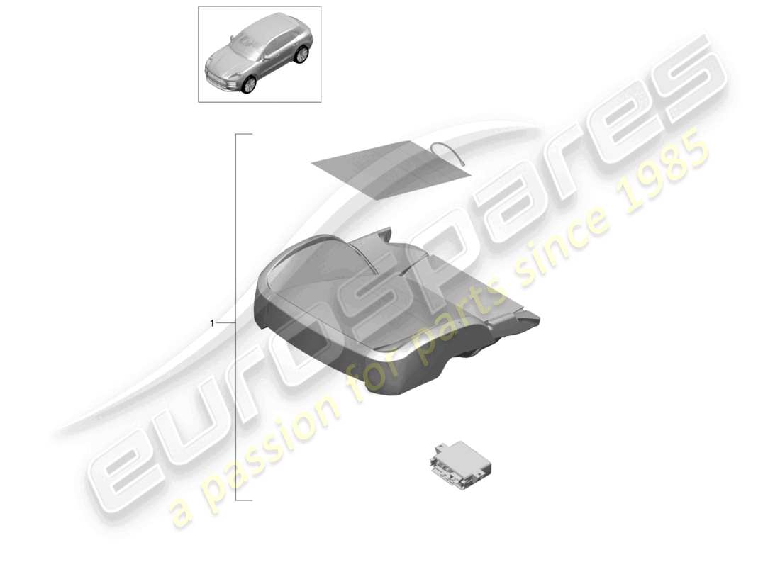 porsche 2020 (macan) repair set seat cushion seat occupied recognition (passenger side) only for: usa canada part diagram