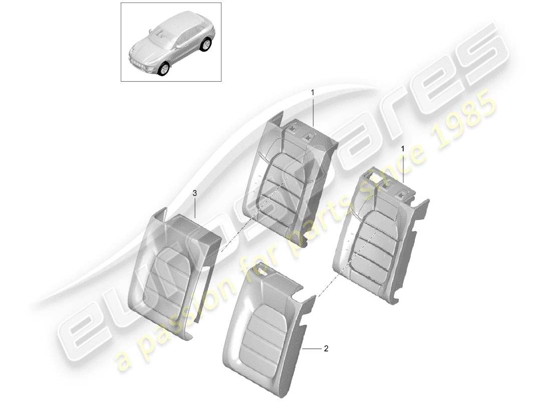 porsche 2016 (macan) foam part part diagram