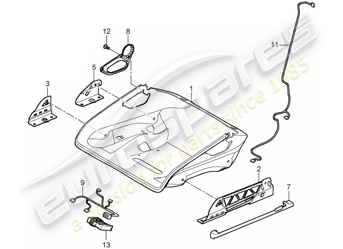 porsche 2009 997-2 turbo / gt2 seat part diagram