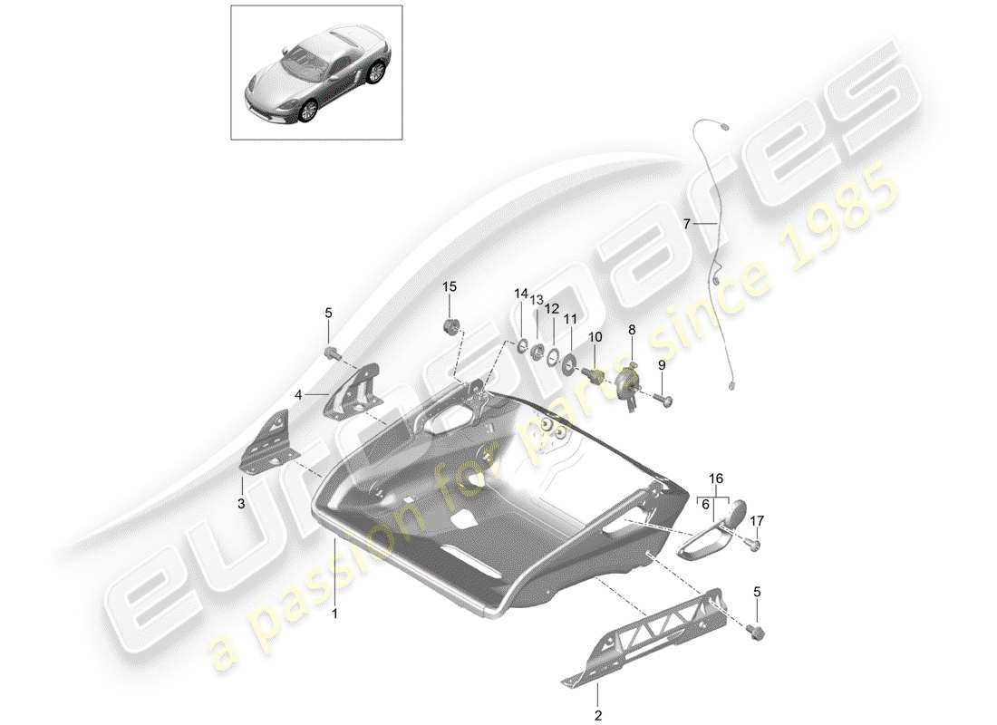 porsche 2018 (718 boxster) seat part diagram