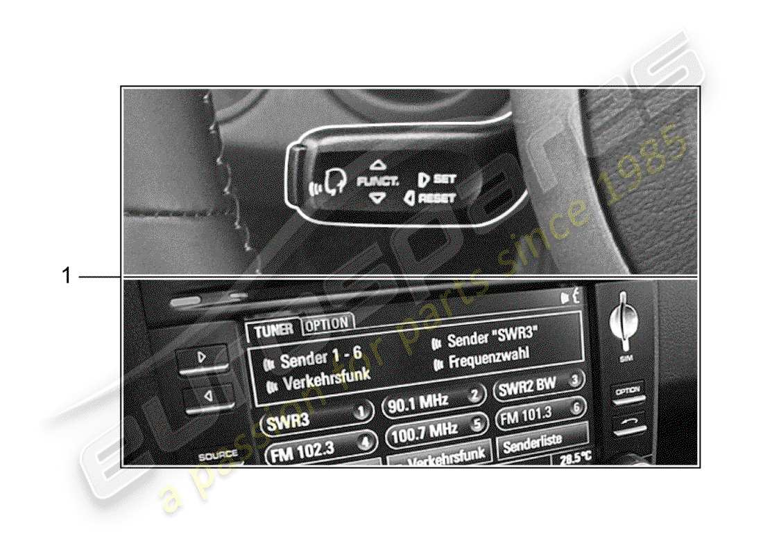 porsche 2002 (tequipment) language selection parts diagram