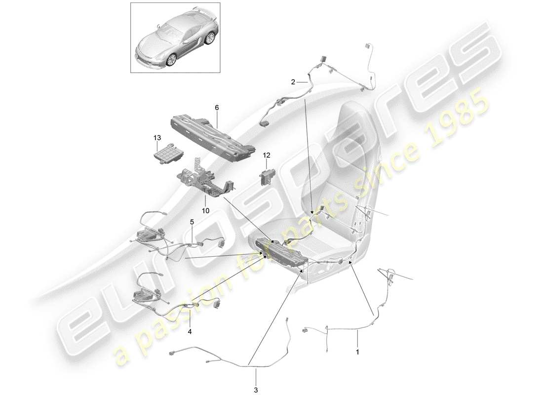 porsche 2016 (981 cayman gt4) wiring harnesses part diagram