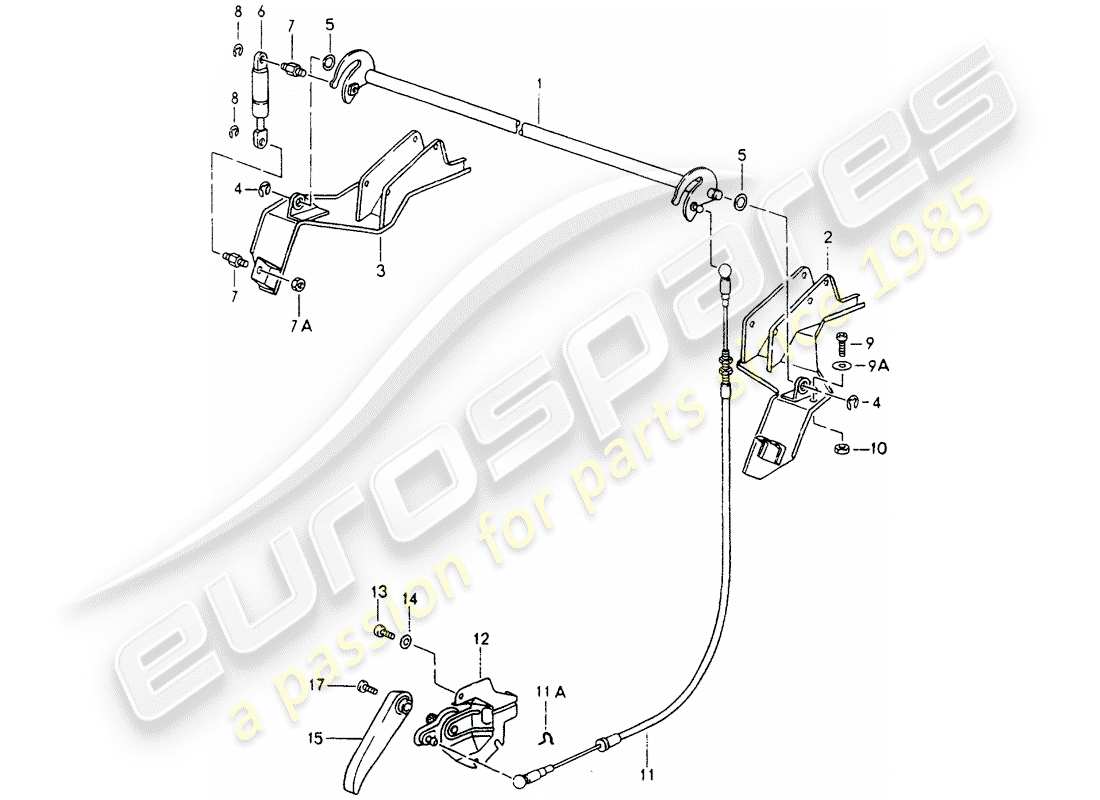 porsche 1994 (964) rear covering - relay shaft - single parts part diagram