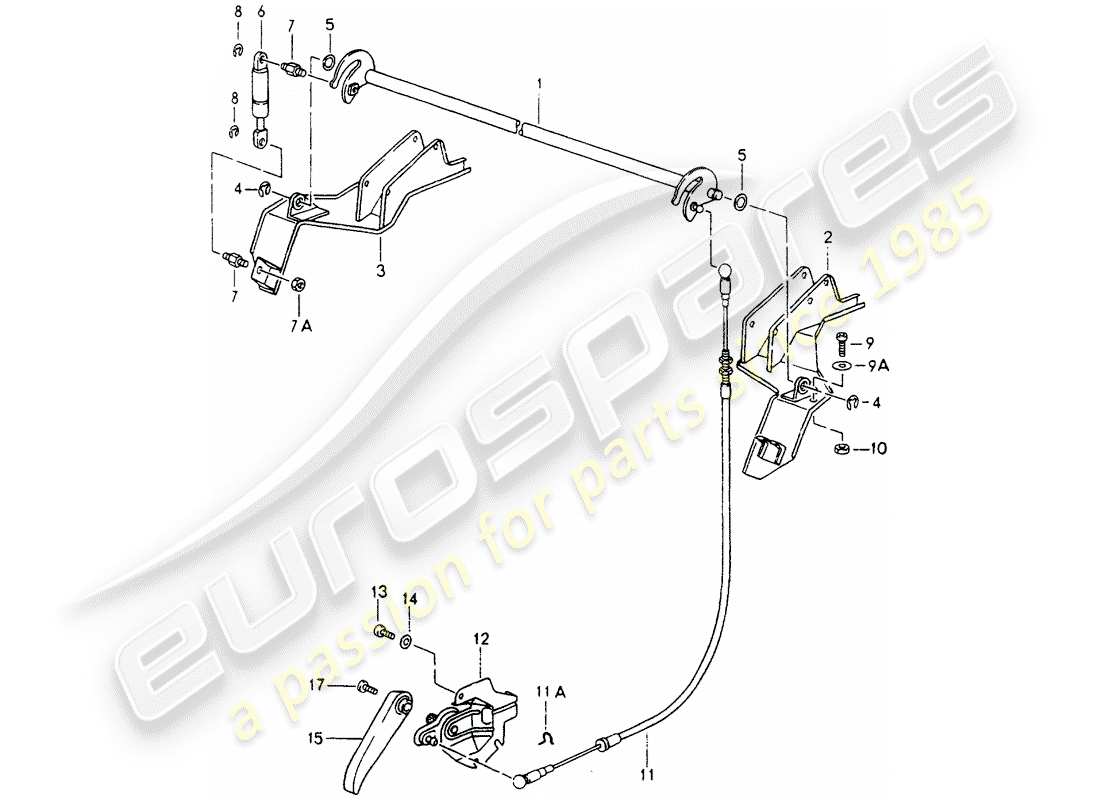 porsche 964 (1994) rear covering - relay shaft - single parts parts diagram