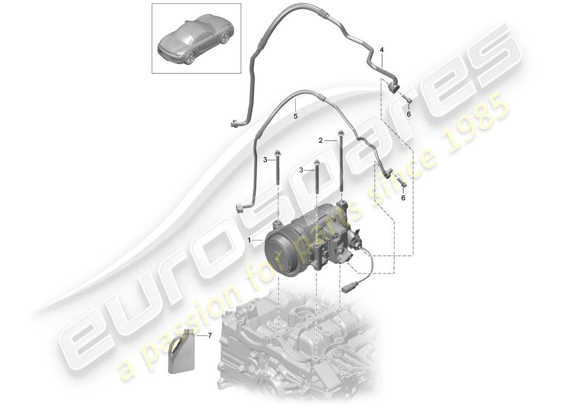 porsche 2013 (981 boxster) compressor parts diagram