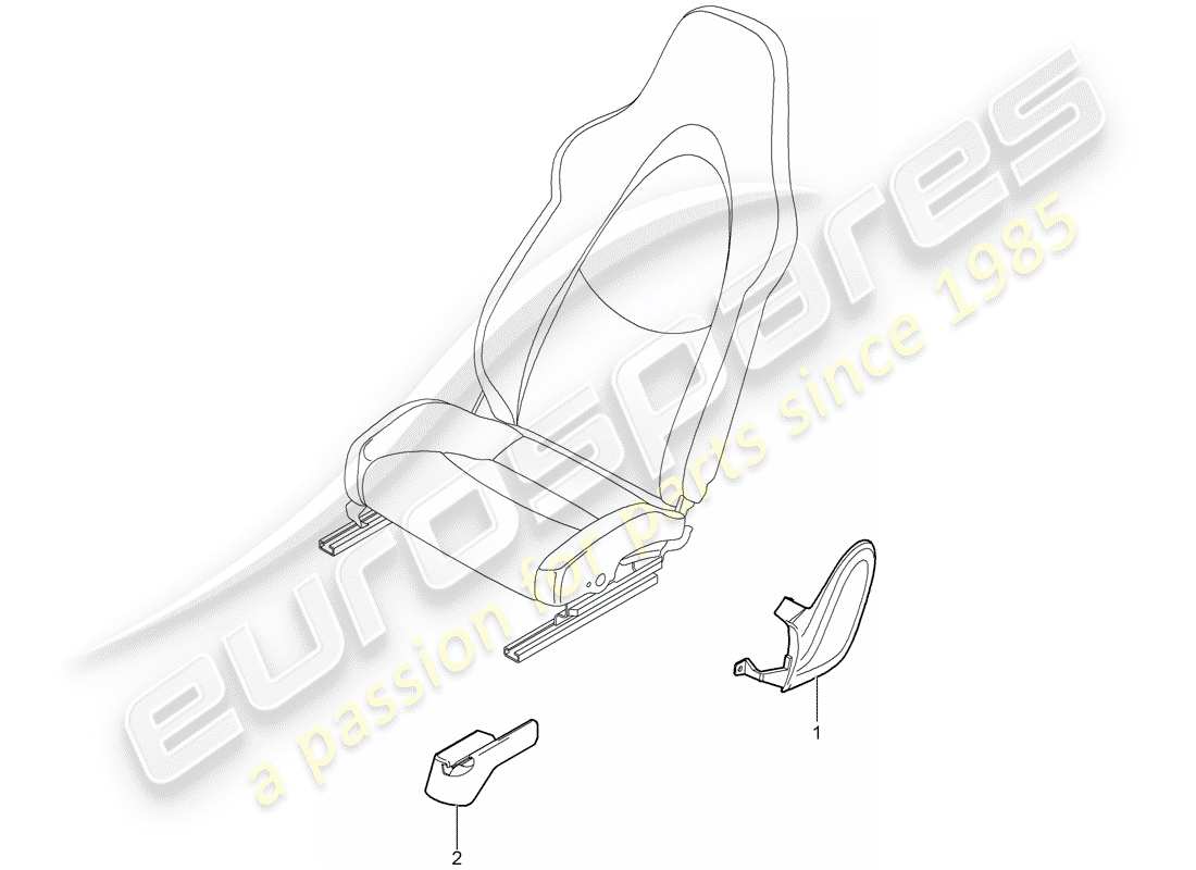 porsche 2009 (997-2) front seat part diagram