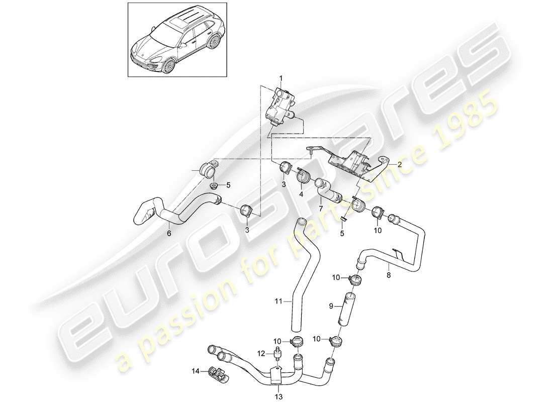 porsche 2015 (cayenne e2 92a) hose part diagram
