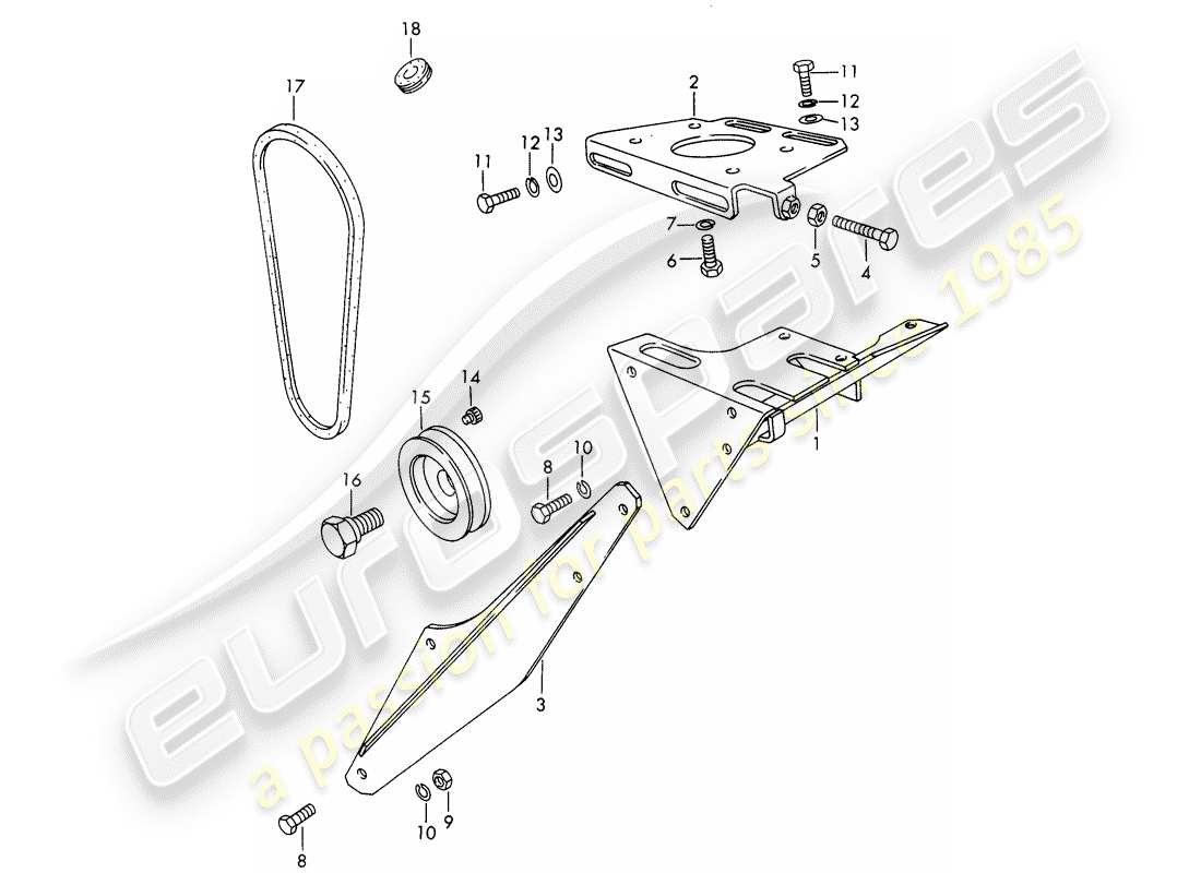 porsche 1967 (911/912) mount - driving mechanism - air conditioner - d >> - mj 1968 part diagram