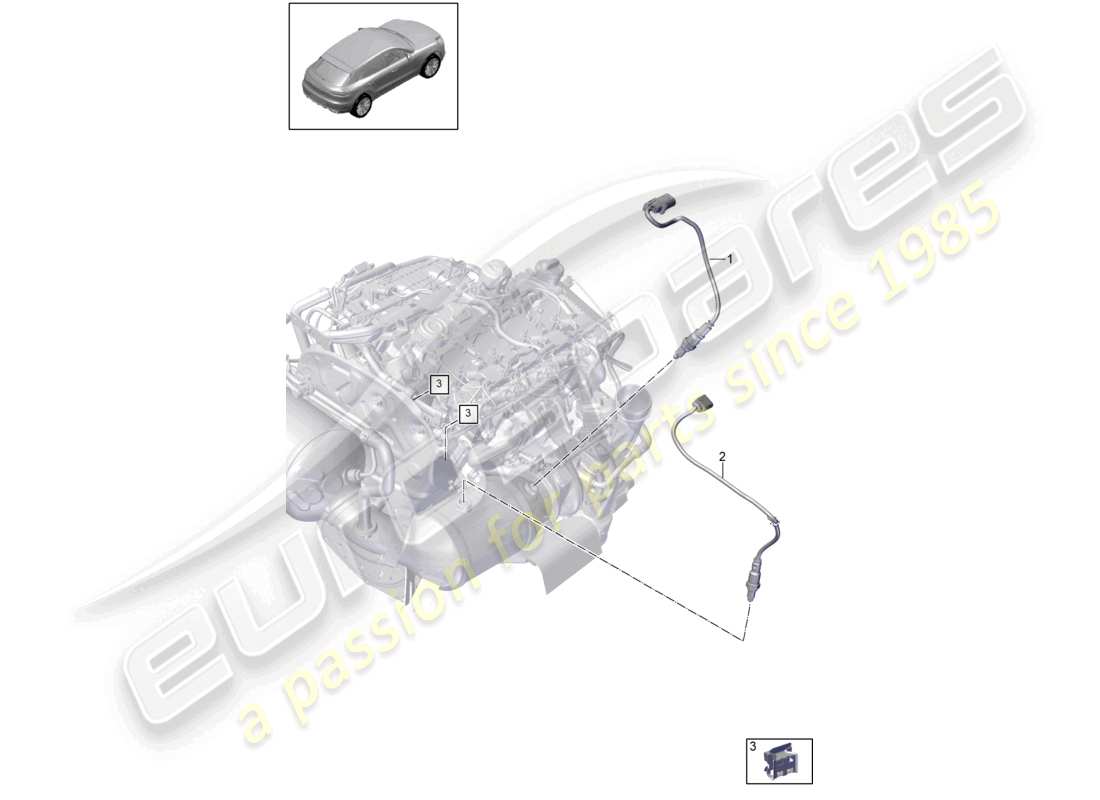 porsche 2020 (macan) lambda probe temperature sensor parts diagram