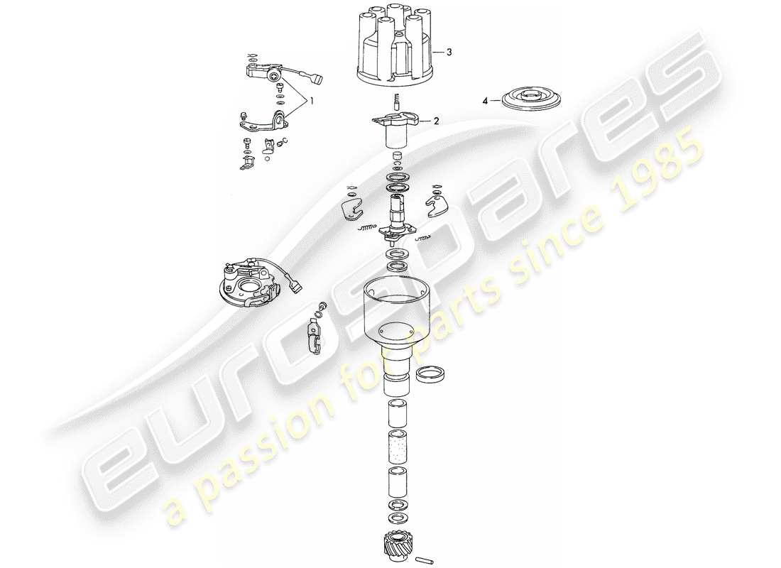 porsche 1972 (911) distributor - - bosch - part diagram