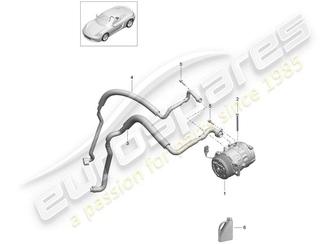 porsche 2017 (718 cayman) compressor part diagram