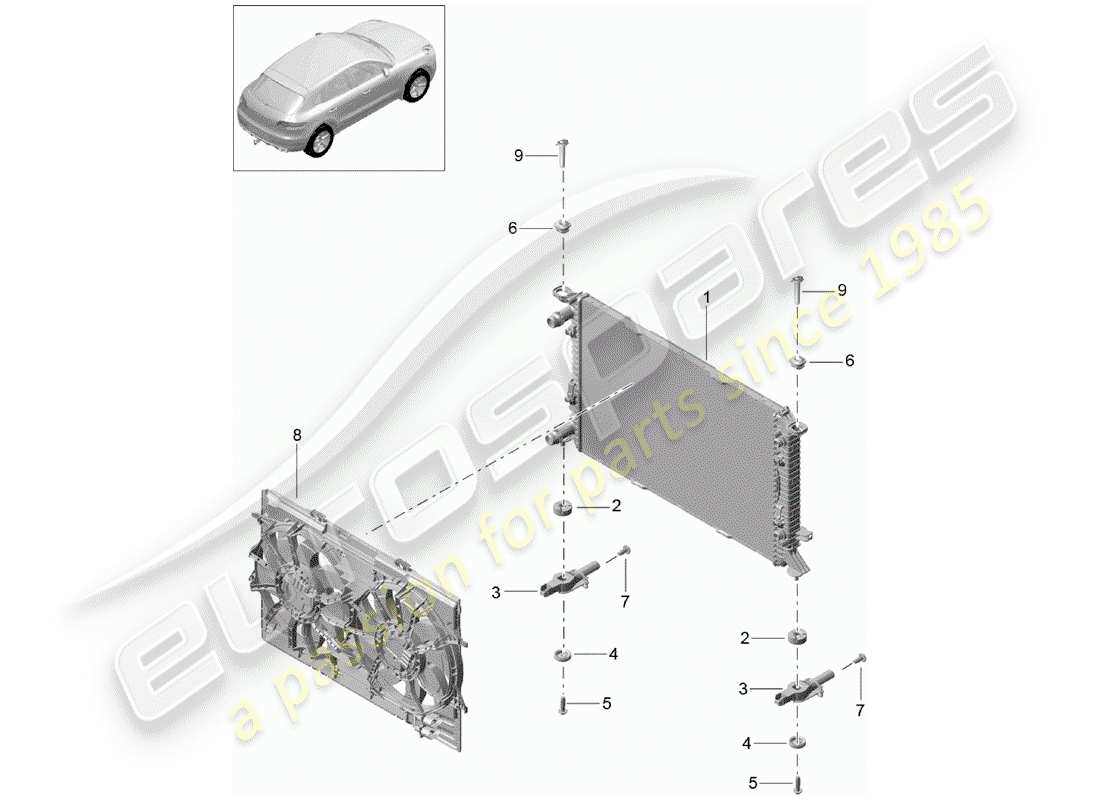 porsche 2016 (macan) water cooling part diagram