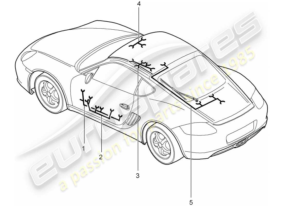 porsche 2009 (987 cayman) wiring harnesses parts diagram