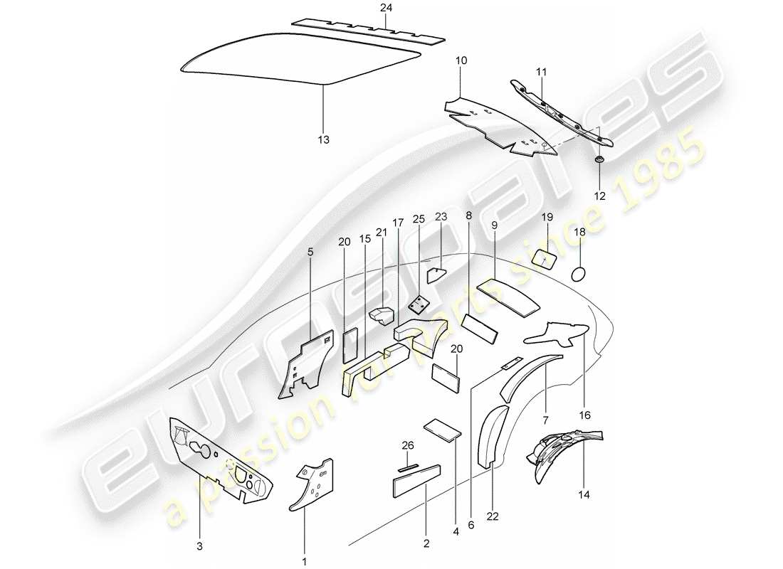 porsche 2007 (997-1) body shell parts diagram