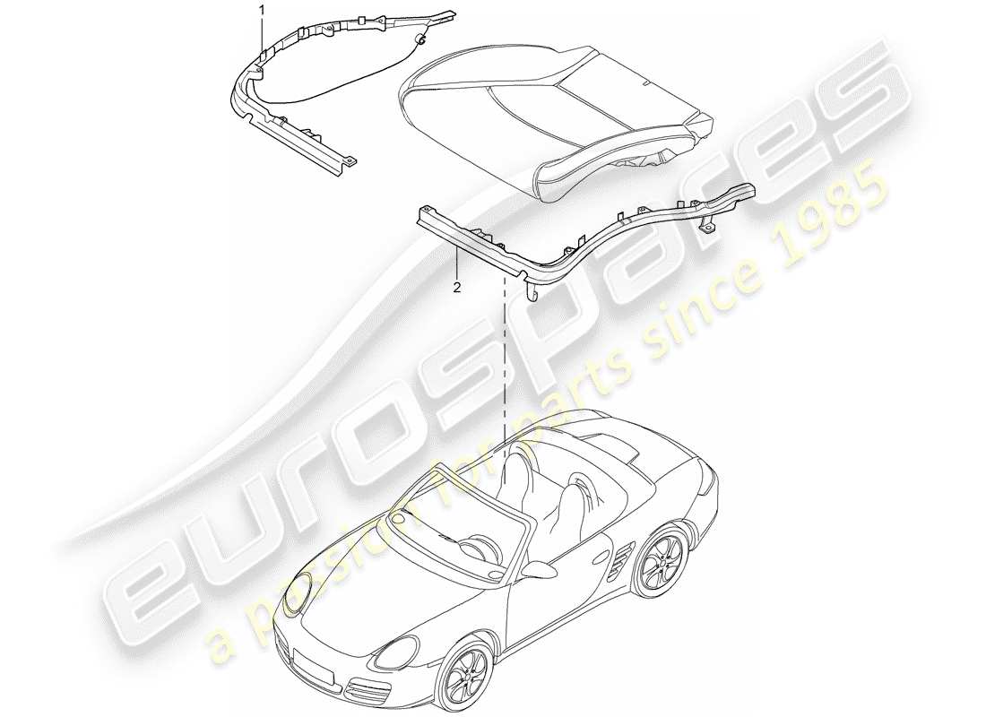 porsche 2008 (987 boxster) cushion carrier parts diagram