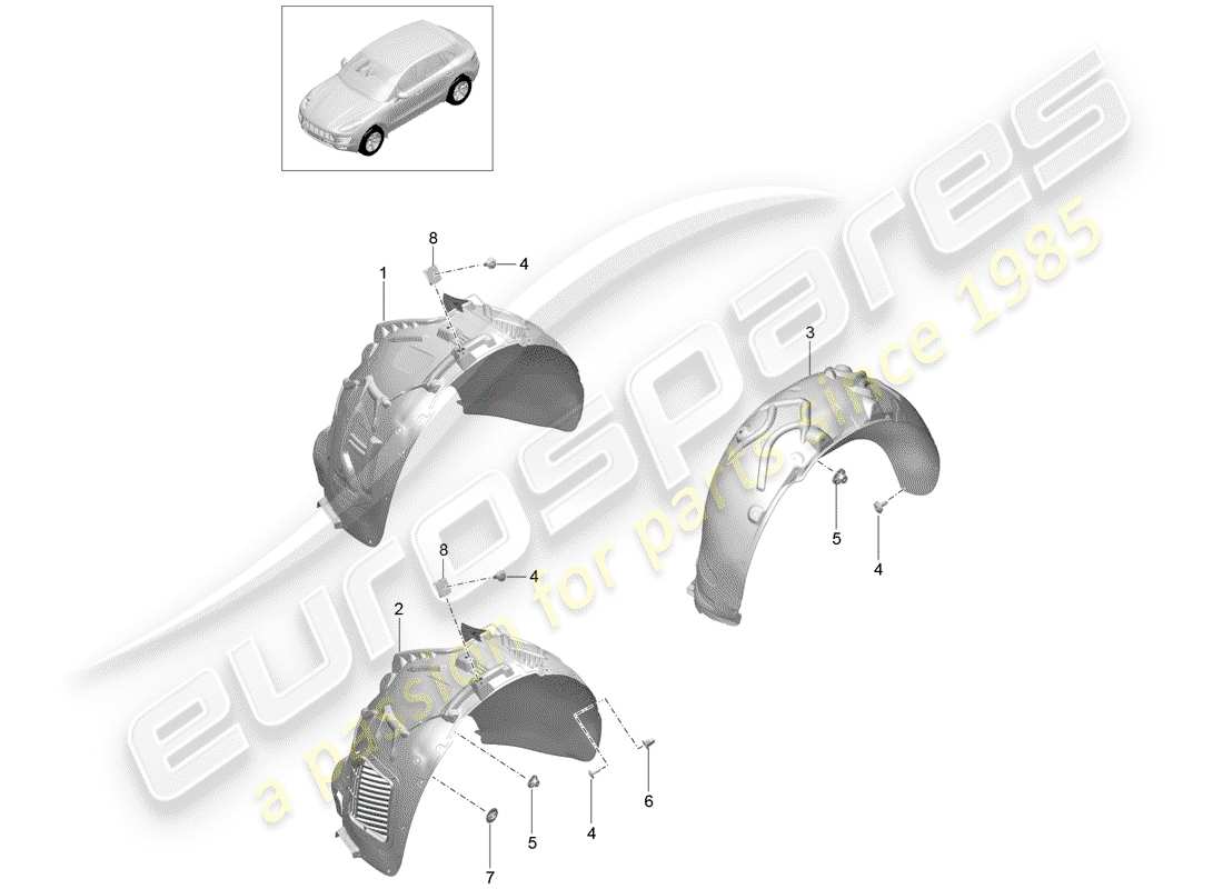 porsche 2016 (macan) lining part diagram