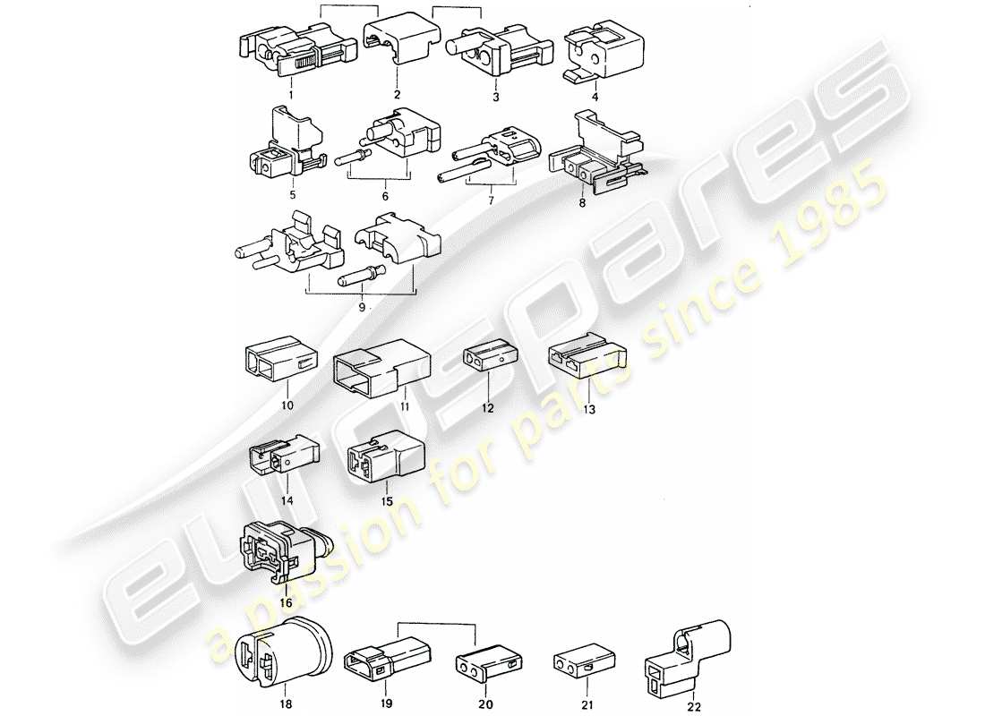 porsche 1990 (964) connector housing part diagram