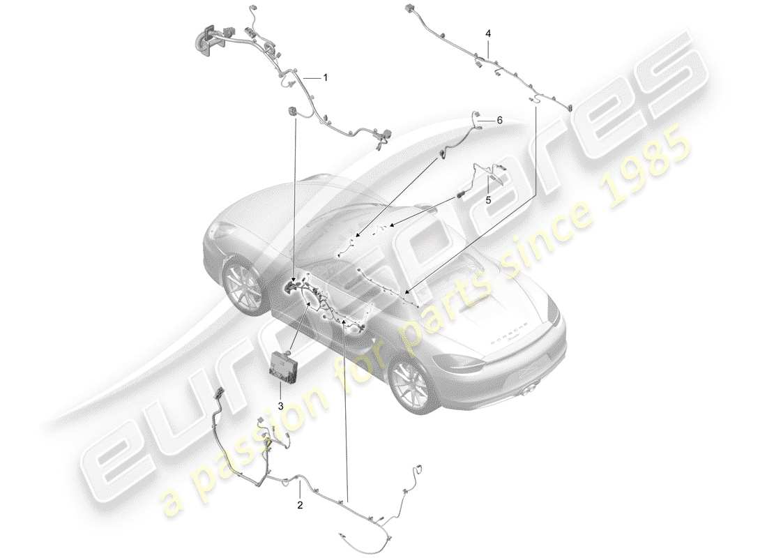 porsche 2013 (981 boxster) wiring harnesses parts diagram