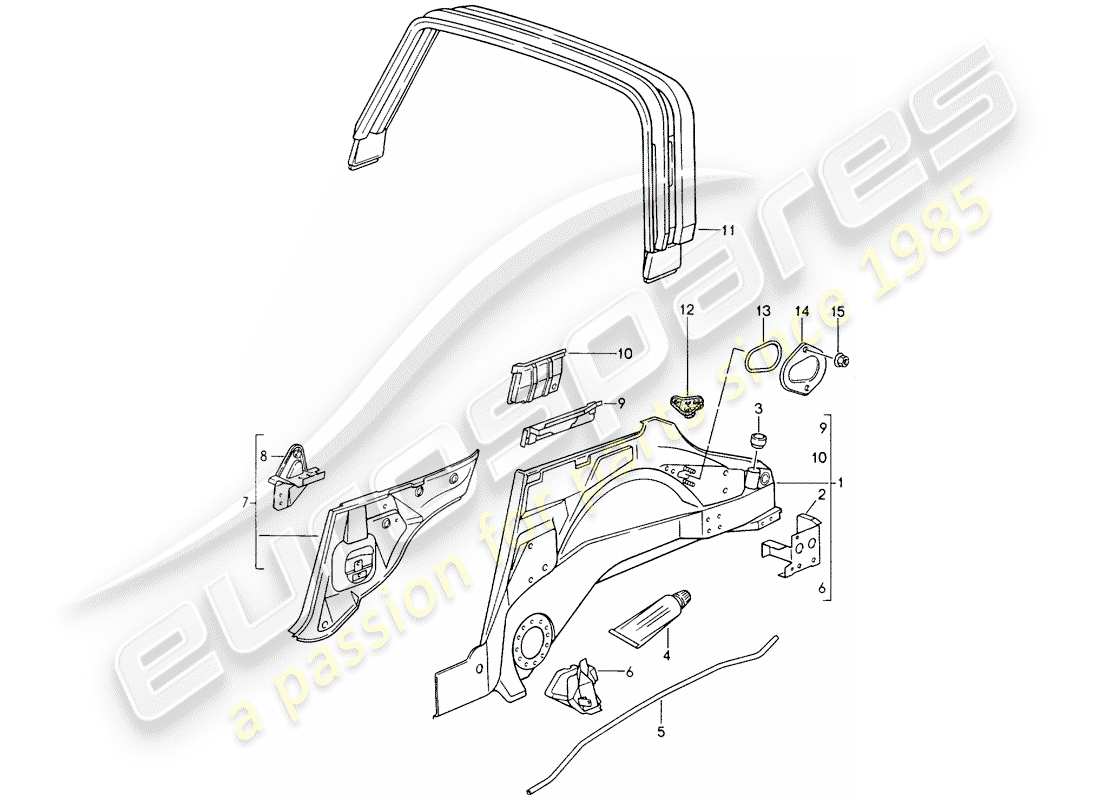 porsche 1994 (964) inner panel parts diagram