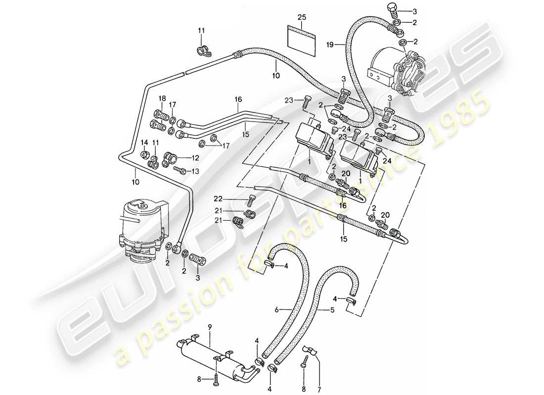 porsche 1987 (959) supercharging 3 part diagram