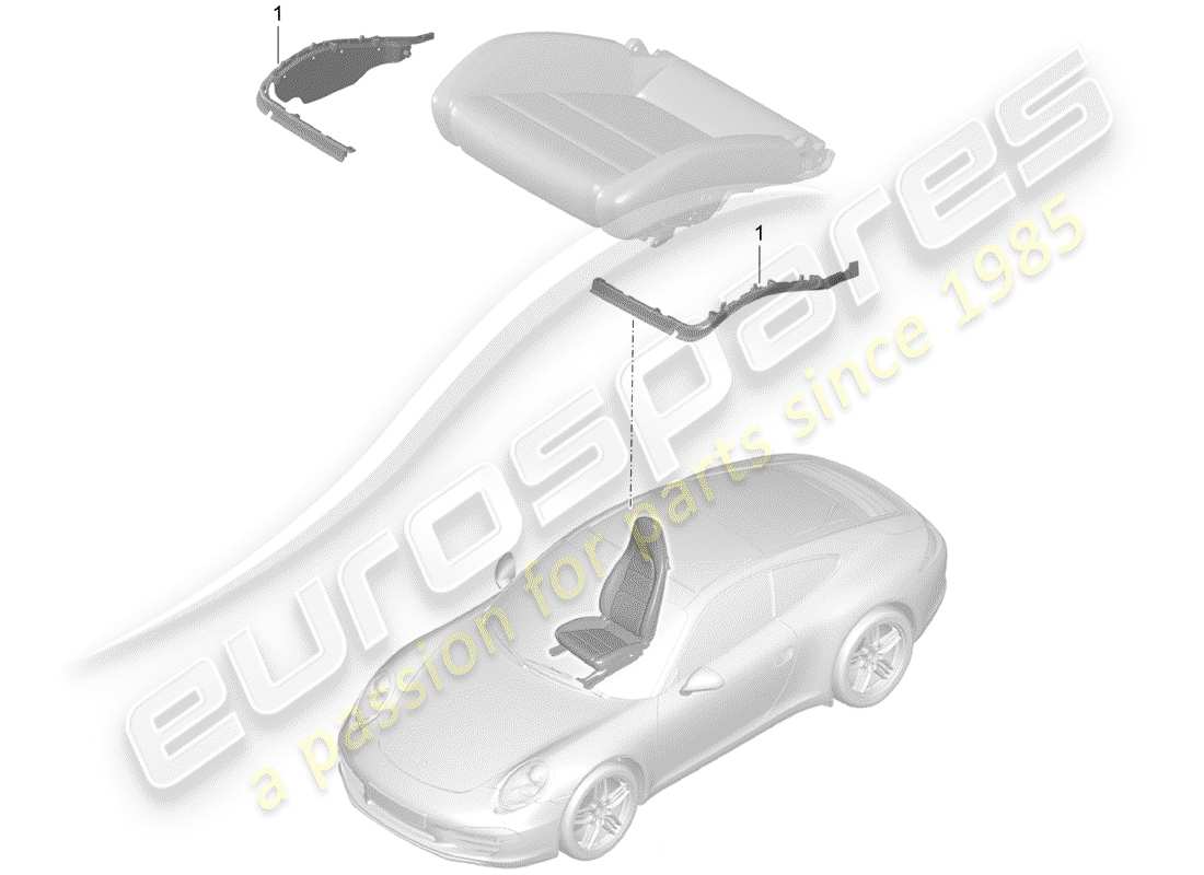 porsche 2012 (991-1) padding for seat part diagram