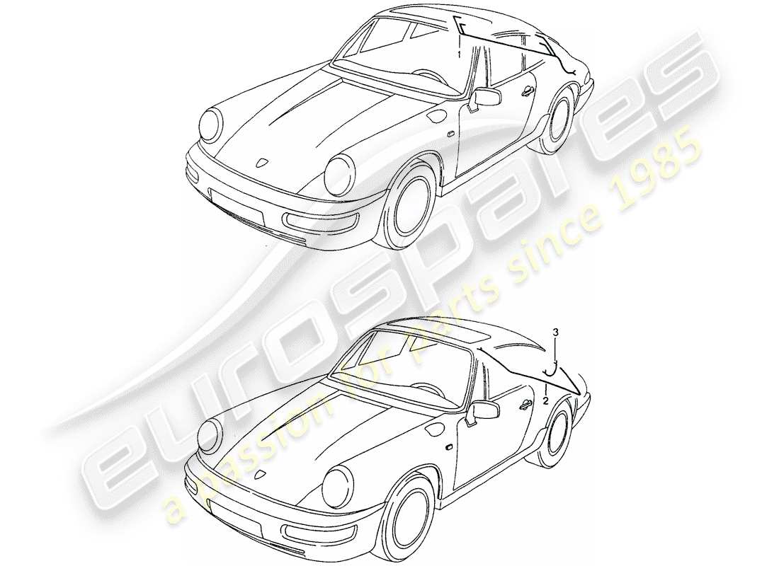 porsche 1992 (964) wiring harnesses - rear end part diagram