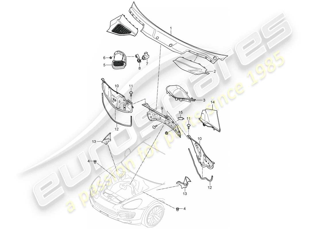 porsche 2013 (cayenne e2 92a) cover parts diagram