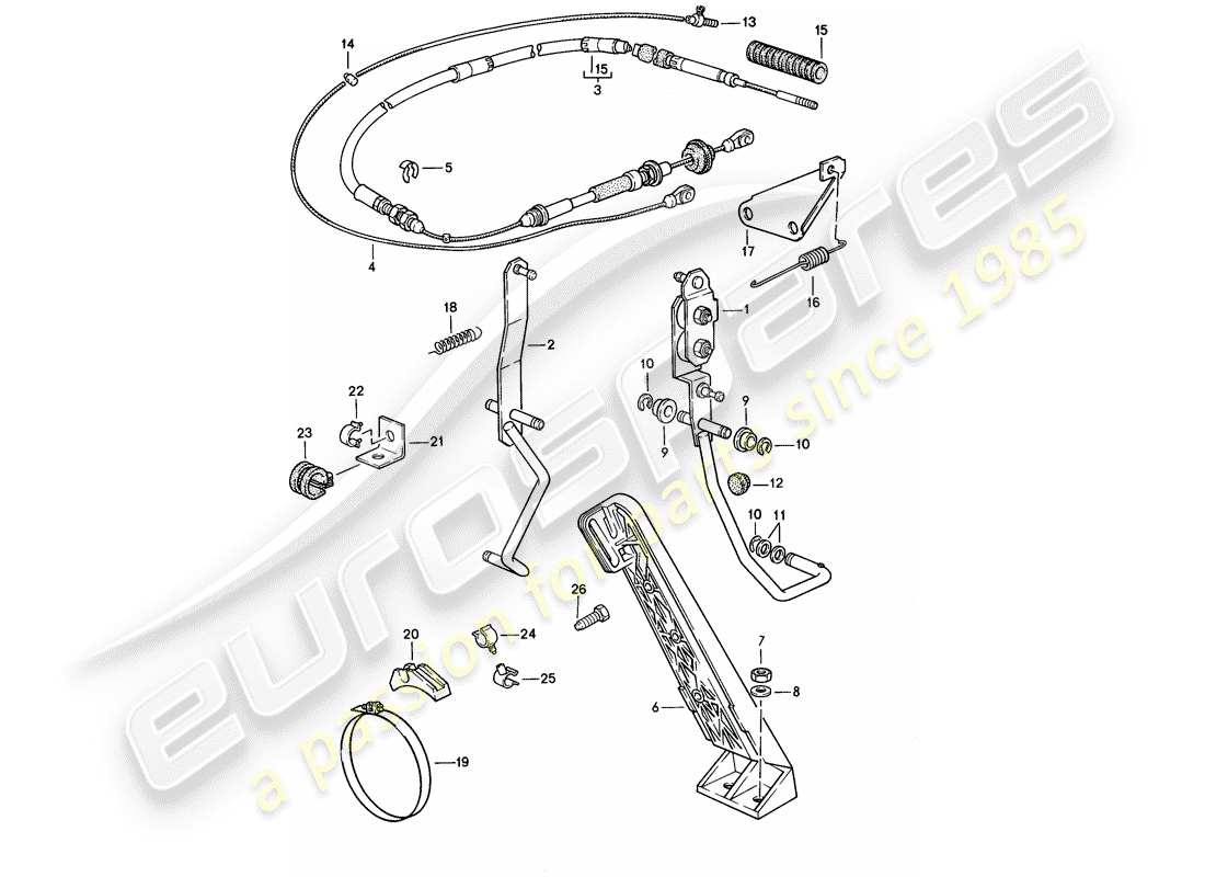 porsche 1987 (924s) throttle control - for - automatic transmission parts diagram