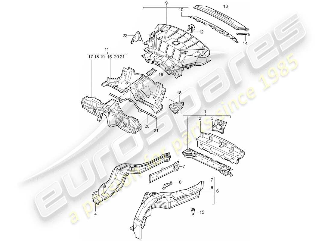 porsche 2005 (996) rear end part diagram