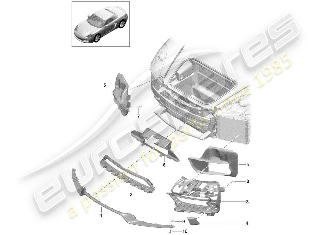 porsche 2019 (718 boxster) air duct part diagram