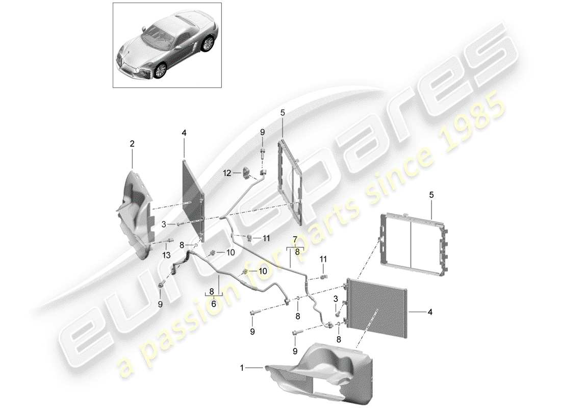 porsche 2019 (718 boxster) refrigerant circuit part diagram
