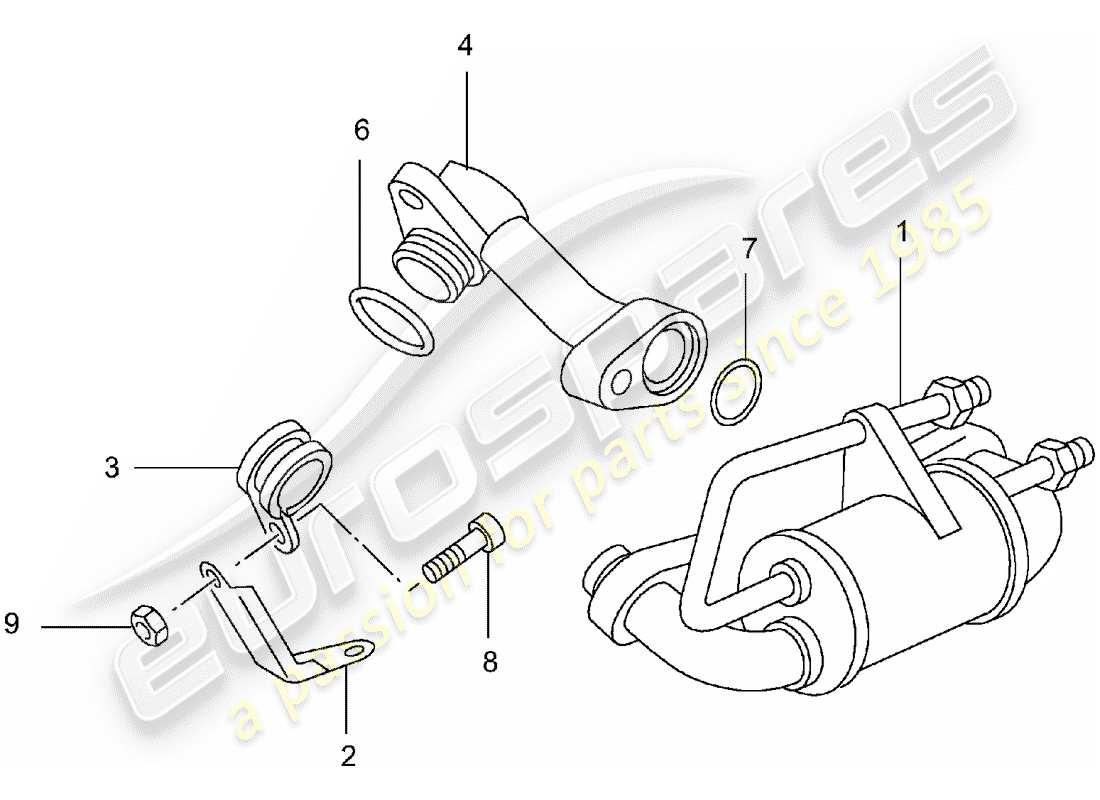 porsche 2005 (996 turbo / gt2) fuel cooling parts diagram