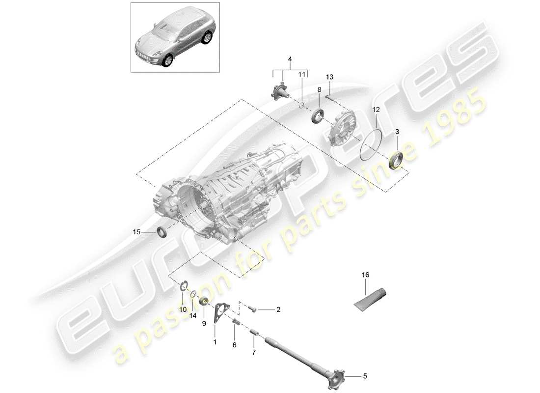 porsche 2016 (macan) - pdk - part diagram