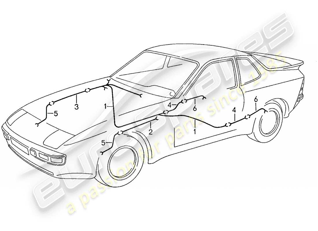porsche 1989 (944) wiring harnesses - anti-locking brake syst. -abs- - brake pad wear indicator part diagram