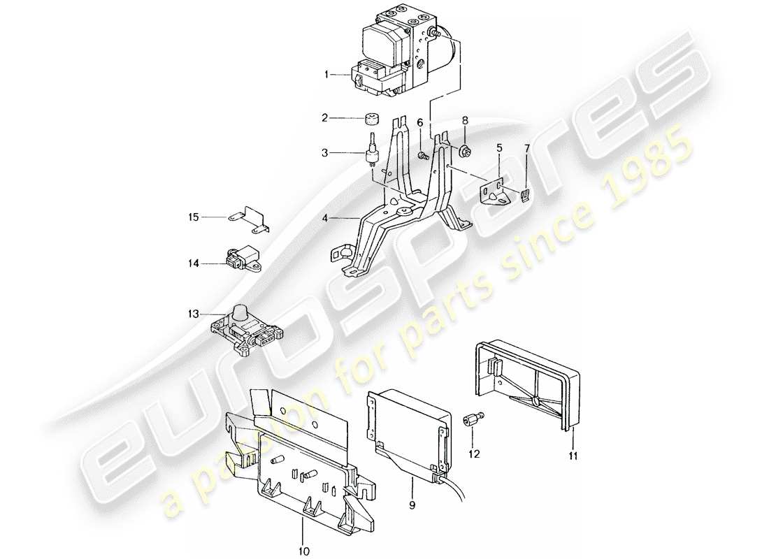 porsche 2000 (996) hydraulic unit - anti-locking brake syst. -abs- - sensor module part diagram