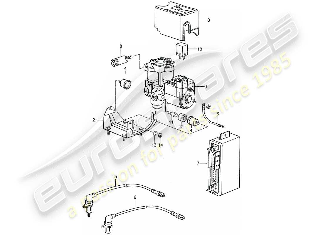 porsche 1994 (968) hydraulic unit - anti-locking brake syst. -abs- part diagram