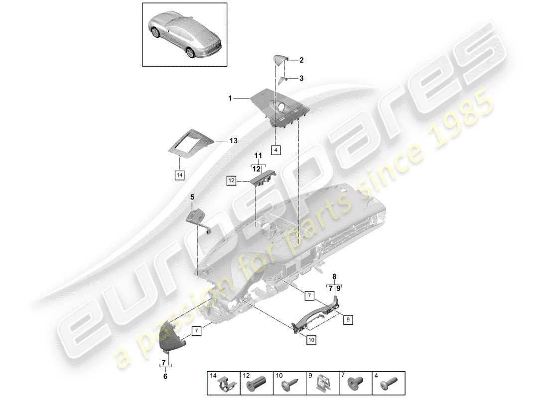 porsche 2017 (panamera 971-1) accessories part diagram
