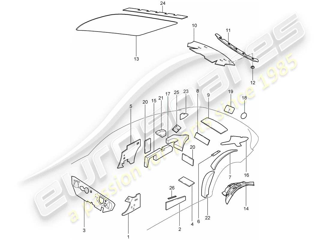 porsche 2012 (997-2) body shell parts diagram