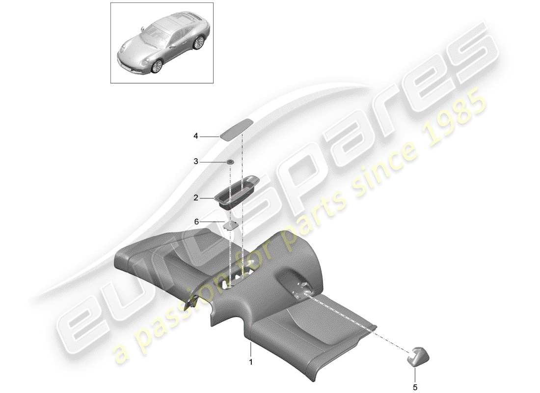porsche 991 gen. 2 (2017) back seat cushion part diagram
