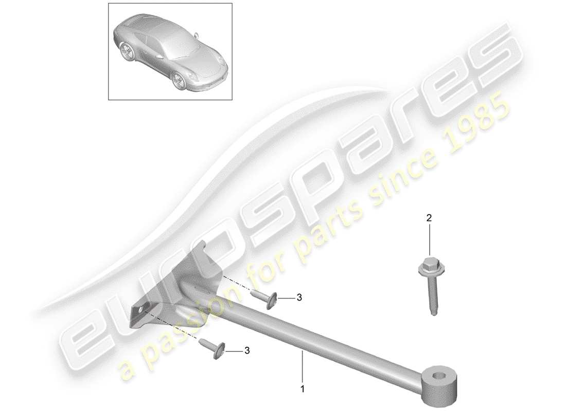 porsche 2014 (991-1) dome strut part diagram