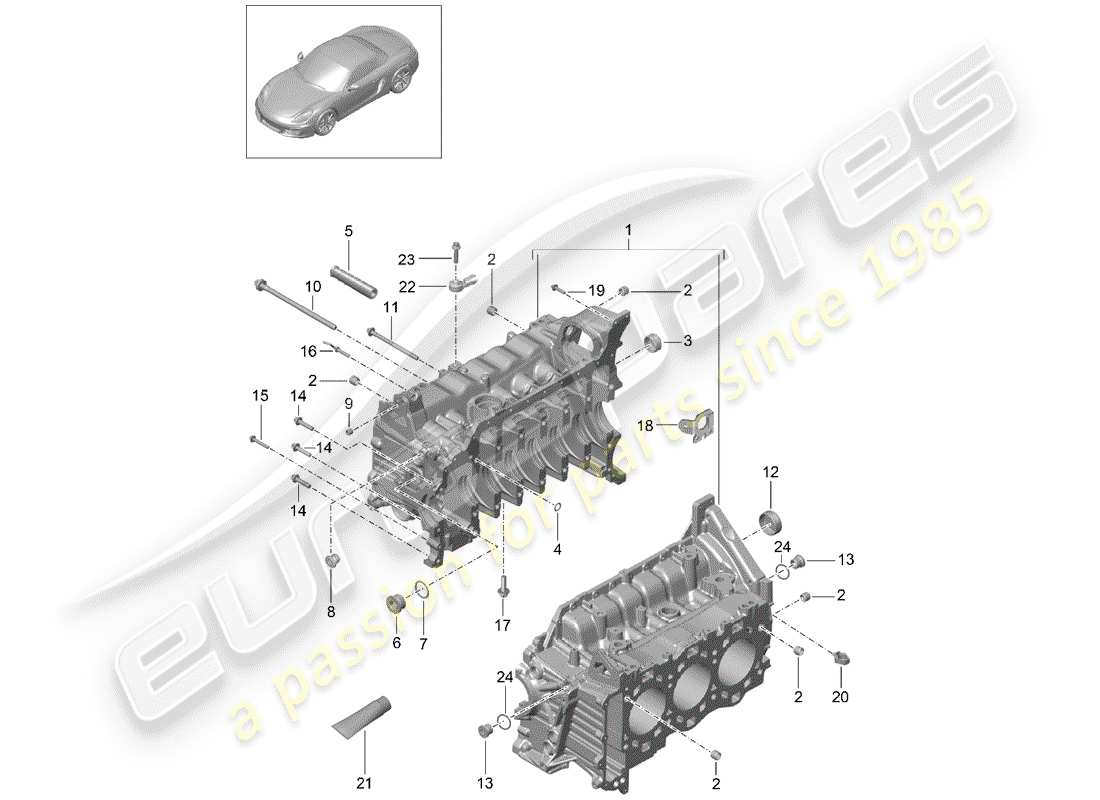 porsche 2013 (981 boxster) crankcase parts diagram