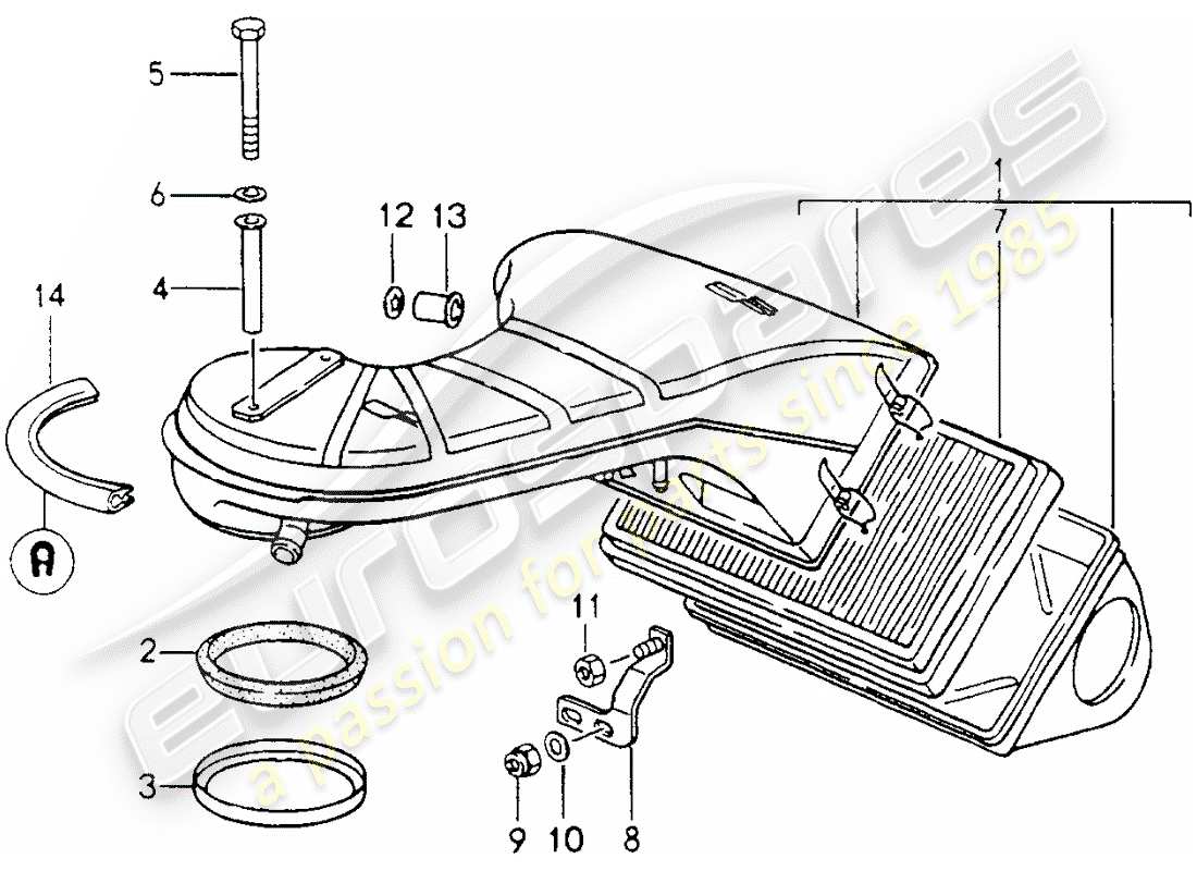 porsche 1990 (964) air cleaner part diagram