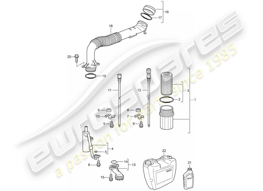porsche 997 (2006) engine lubrication parts diagram