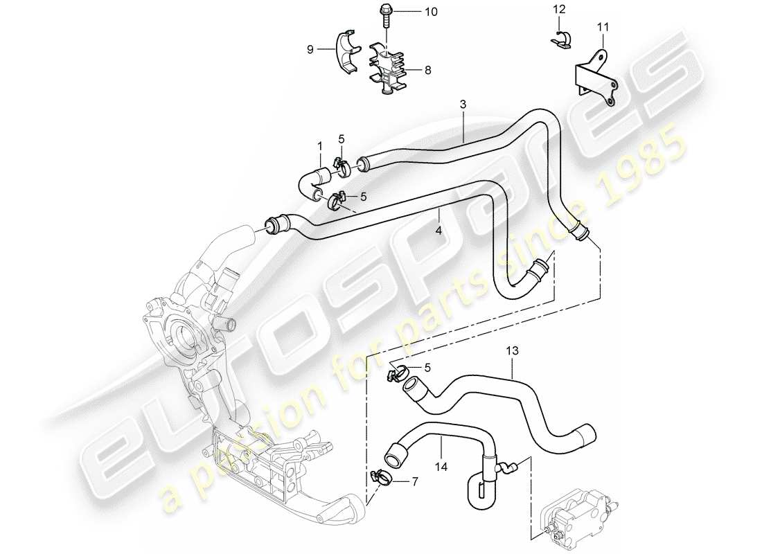 porsche 2010 (997-2 gt3) lines parts diagram