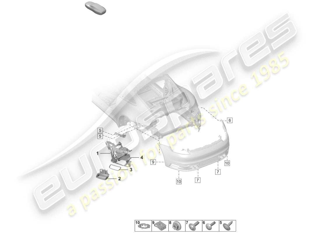 porsche 2020 (992-1) bumper parts diagram