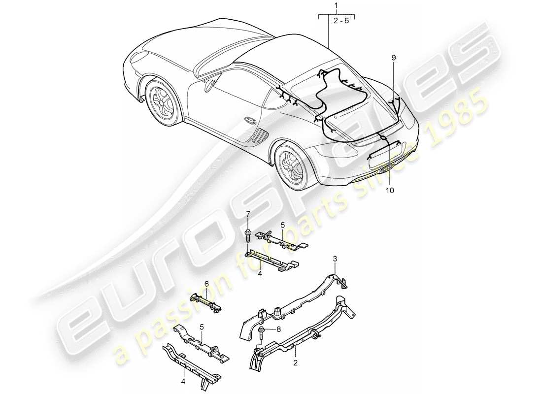 porsche 2009 (987 cayman) wiring harnesses parts diagram