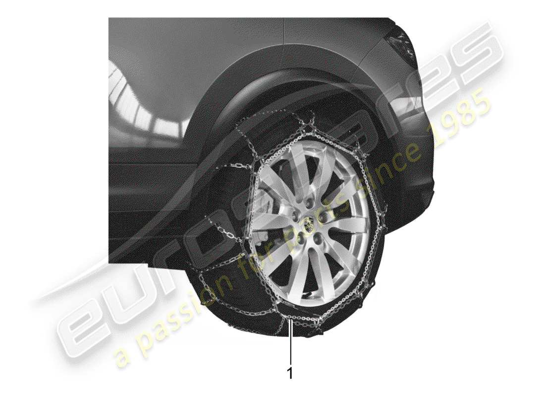 porsche 2004 (tequipment cayenne) snow chains part diagram