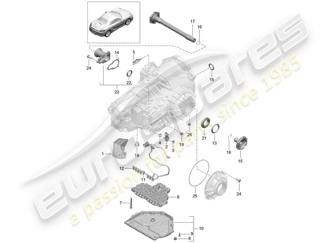 porsche 2012 (981 boxster) - pdk - part diagram